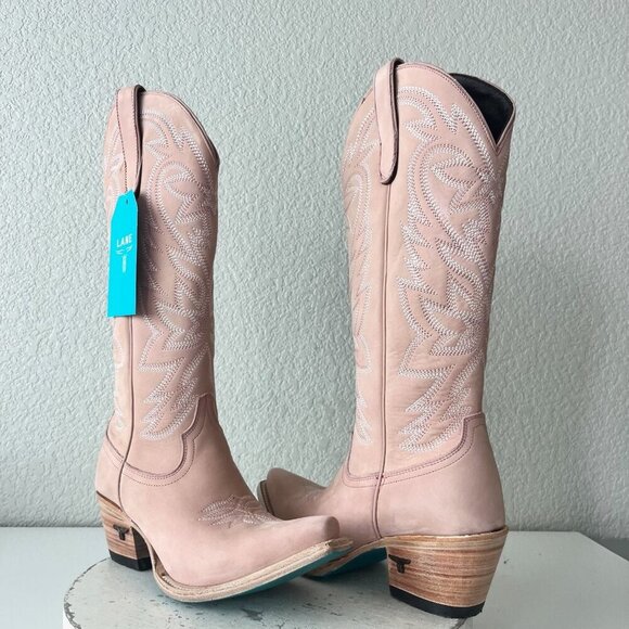 Lane SMOKESHOW Womens Cowboy Boots 8.5 Pink Leather Western Cowgirl Mid Calf - Picture 13 of 13